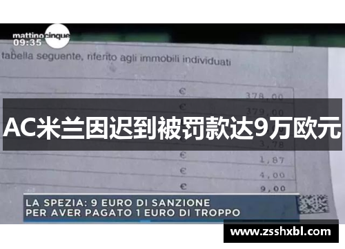 AC米兰因迟到被罚款达9万欧元